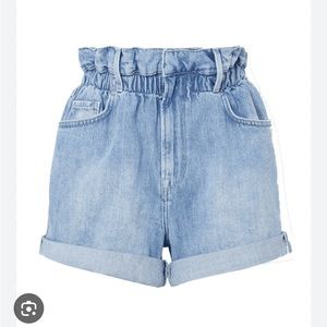 Frame Meridian paper bag denim short size M elastic waist